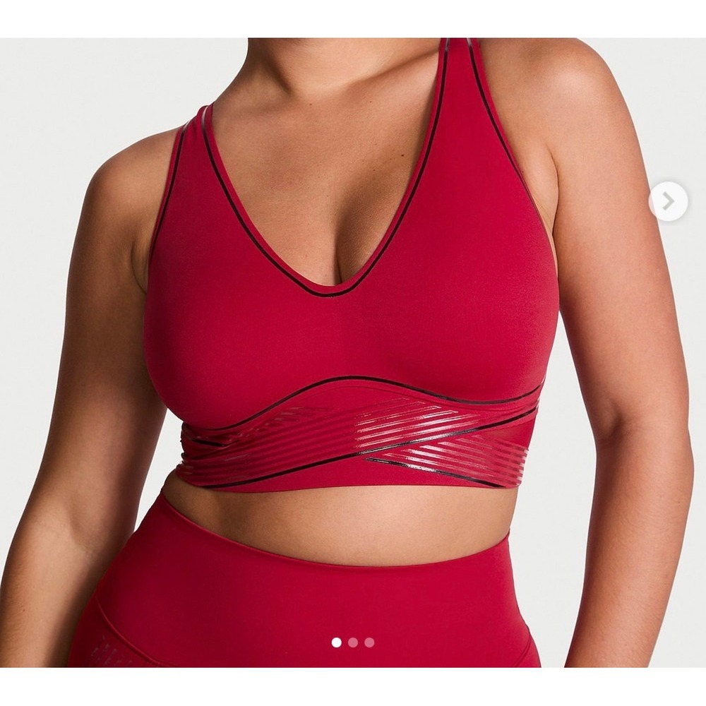 Victoria secret VSX Elevate™ Refined Contours Plunge Sports Bra Red Black Size M